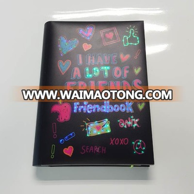 Custom stationery book colouring light led diary / journal / notebook with your own idear