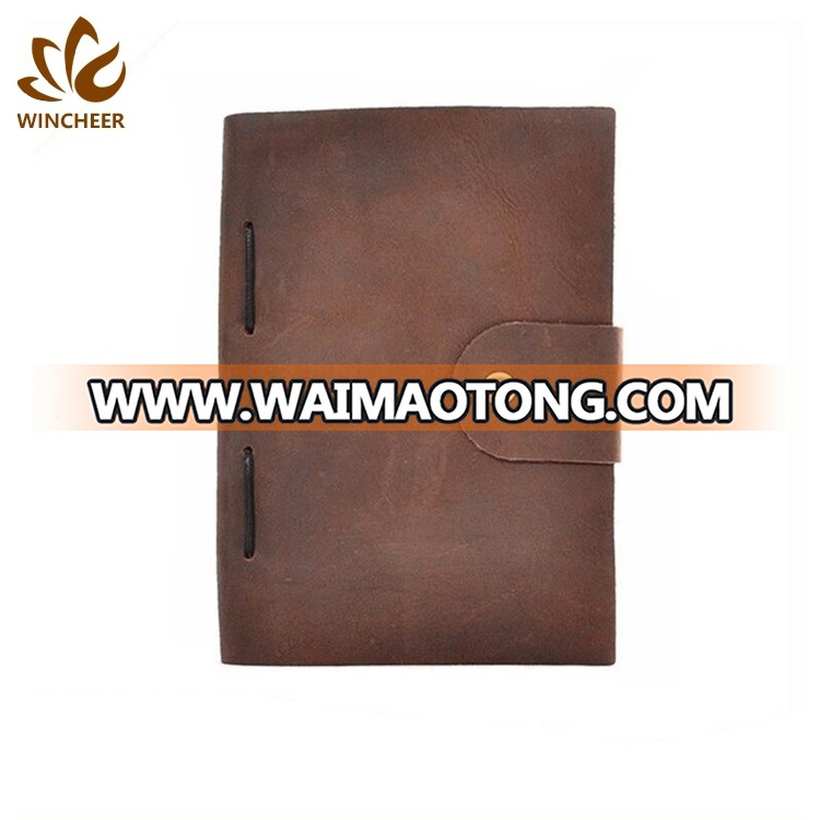 Wholesale blank vintage kraft journals handmade genuine leather notebook journal with high quality